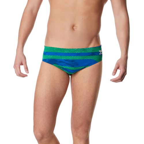 Speedo Contort Stripes Brief - Blue/Green