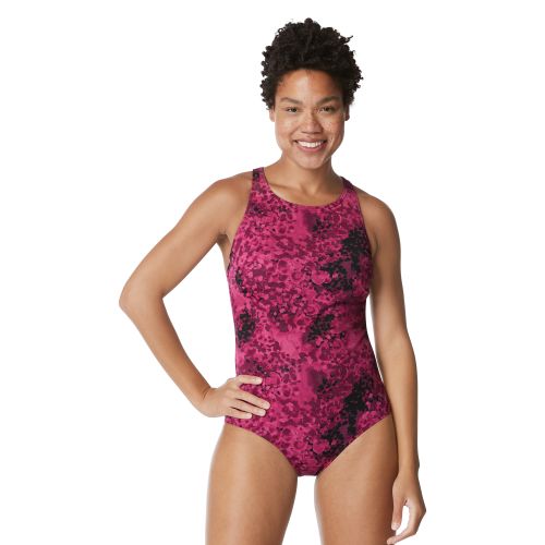 Speedo Print High Neck - Festival Fuchsia